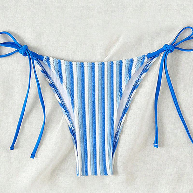 Damen Bikinislip mit verstellbaren Trägern und gestreiftem Design Drune