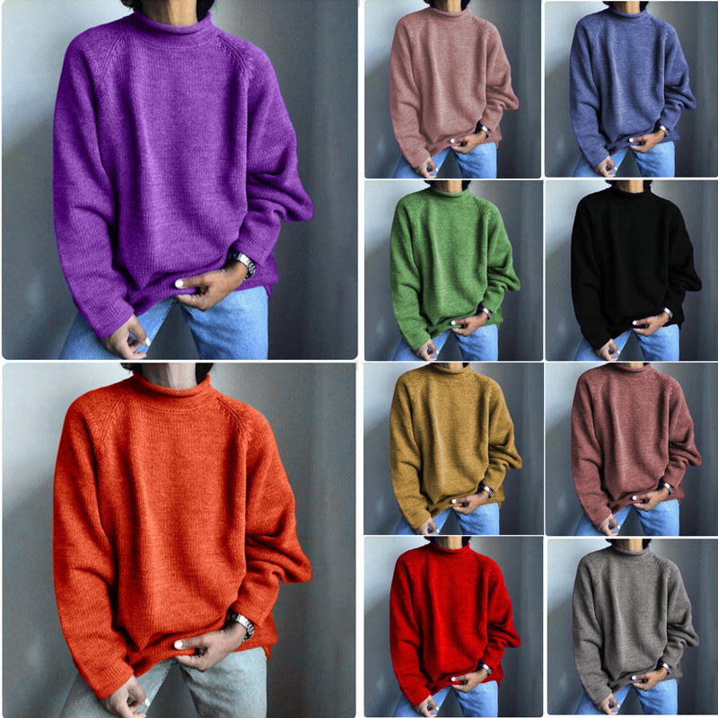 Damen nan kastiger Feinstrickpullover mit kurzem Stehkragen und Raglanärmeln Drune