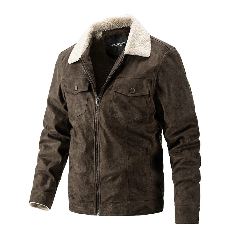 Herren Übergangsjacke mit Kunstfellkragen und praktischen Brusttaschen Drune