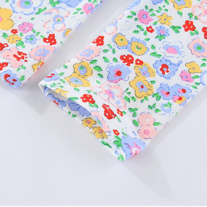 Mädchen Leggings mit buntem Blumendruck Drune