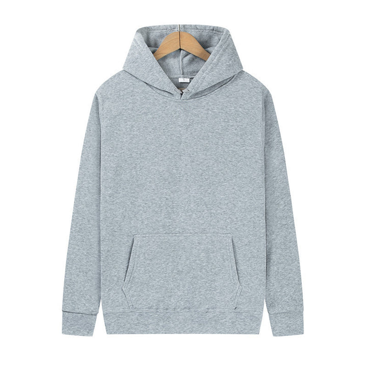 Unisex minimalistischer Kapuzenpullover ohne Reißverschluss mit innen angerautem French-Terry und integrierter Kängurutasche Drune