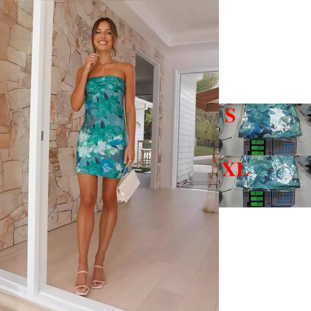 Damen Bandeau-Kleid mit floralen Akzenten und tailliertem Schnitt Drune