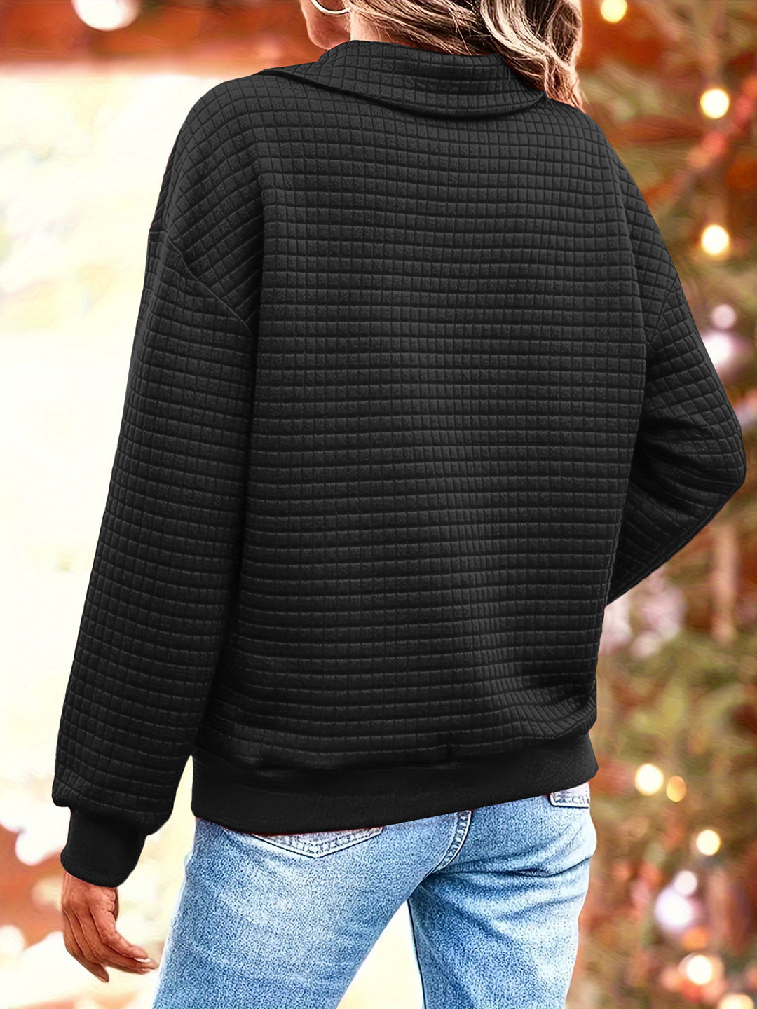 Damen lässiger Pullover mit strukturiertem Stoff Drune