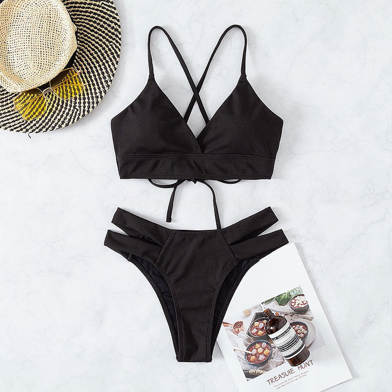 Damen Triangel-Bikini mit verstellbaren Trägern und modernem Cut Drune