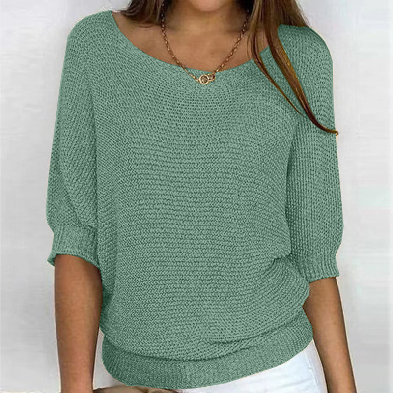 Drune | Lässiger Strickpullover mit Weitem Ausschnitt Weich und Bequem Perfekt Für Den Alltag