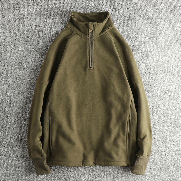 Herren Fleecejacke mit halbem Reißverschluss und seitlichen Eingrifftaschen Drune