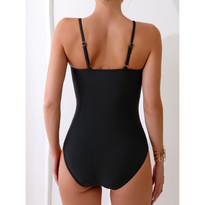 Damen Einteiler Badeanzug mit stilvollem Cut-Out und modischem V-Ausschnitt Drune