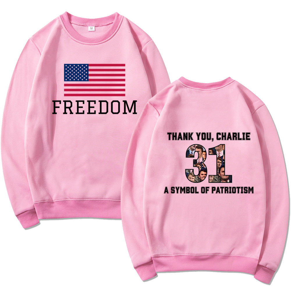 Damen Sweatshirt mit patriotischem Aufdruck und softem Material Drune