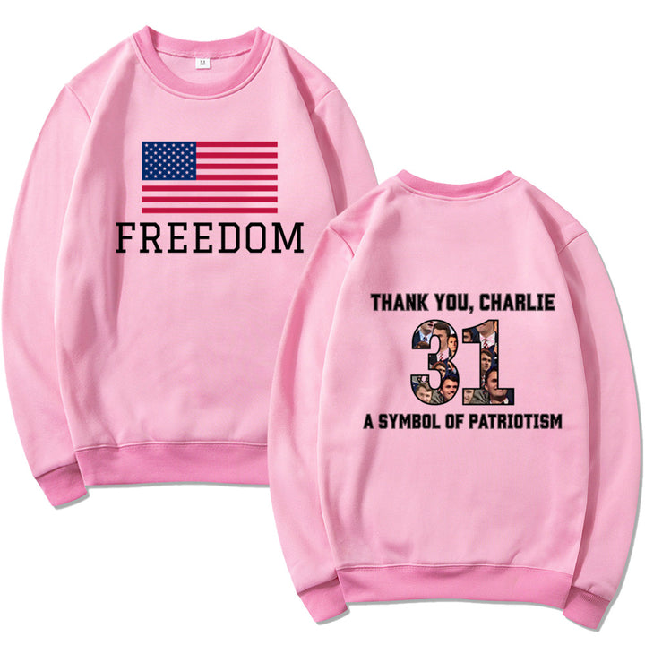 Damen Sweatshirt mit patriotischem Aufdruck und softem Material Drune