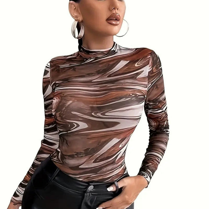 Damen Langarmshirt mit modernem abstraktem Design Drune