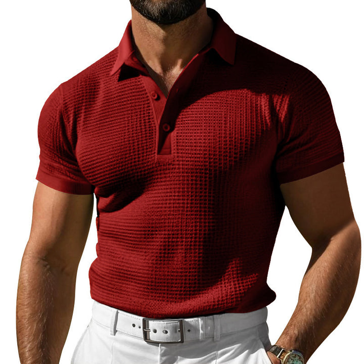 Herren nan Poloshirt mit Strukturstrick und schmalem Schnitt Drune