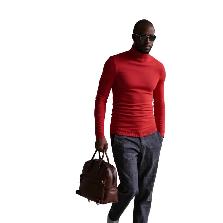 Herren rollkragen pullover mit feiner Struktur Drune
