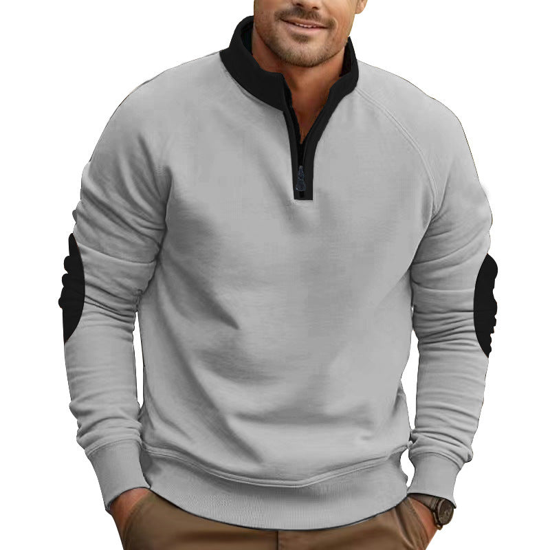 Herren Sweatshirt mit modischem Stehkragen und praktischem Reißverschluss Drune