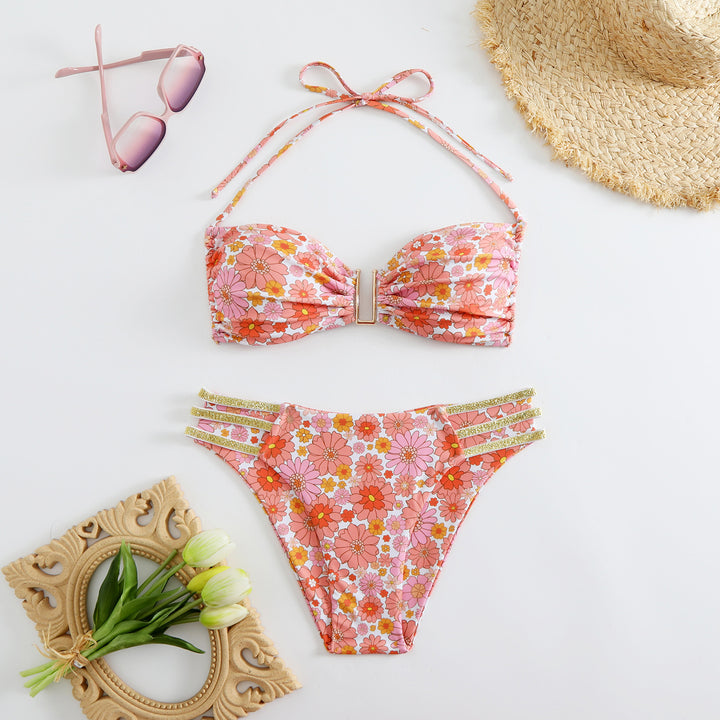 Damen Bikini-Set mit modischen Rüschen und verstellbaren Trägern Drune