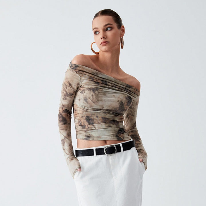Damen Elegantes Oberteil mit Offshoulder-Passform und drapiertem Design Drune