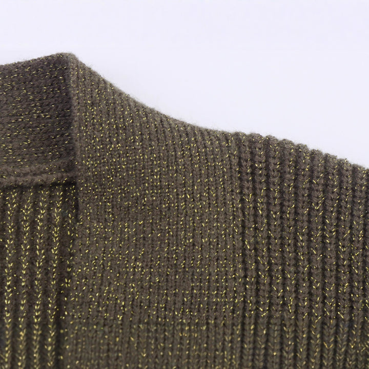 Damen Lange Strickjacke mit Gürtel und Taschen Drune