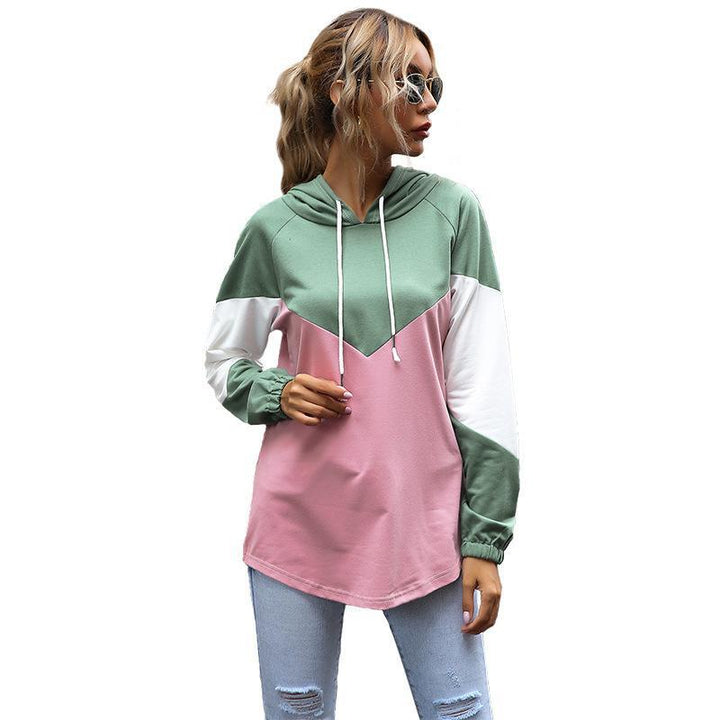 Damen lässiger Kapuzenpullover mit modernem Farbblockdesign Drune