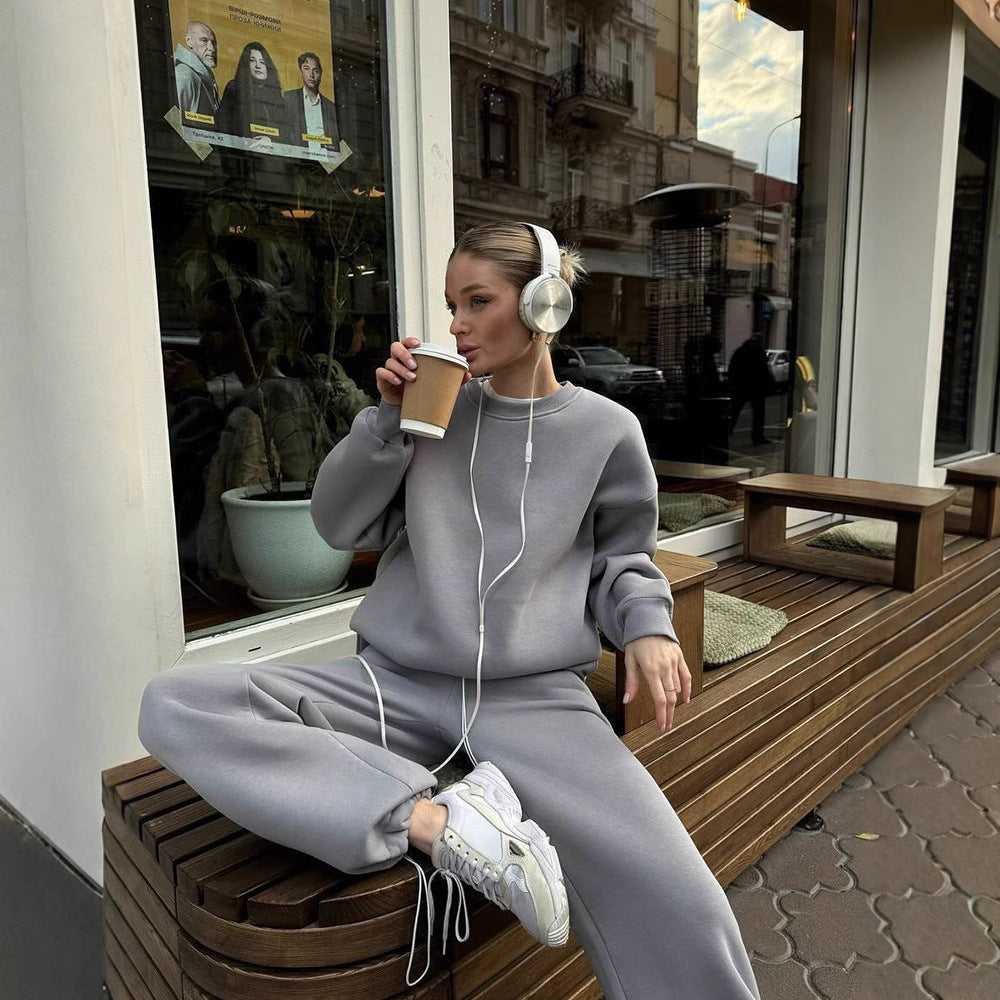 Damen Bequemes Sweatshirt und weite Jogginghose Set Drune