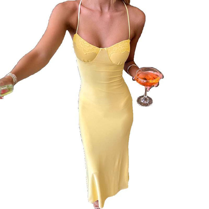 Damen elegantes langes Kleid mit raffiniertem Bustier-Oberteil und figurbetontem Schnitt Drune