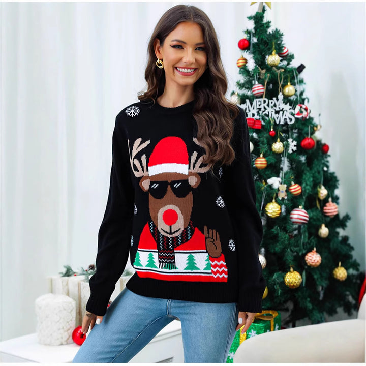 Damen Weihnachtspullover mit festlichem Rentiermotiv und weichem Material Drune