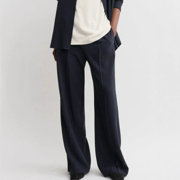 Damen Weit geschnittene Chiffon-Hose mit elastischem Bund Drune