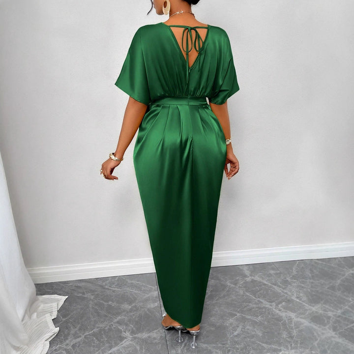 Damen Maxikleid mit elegantem V-Ausschnitt und tailliertem Design Drune