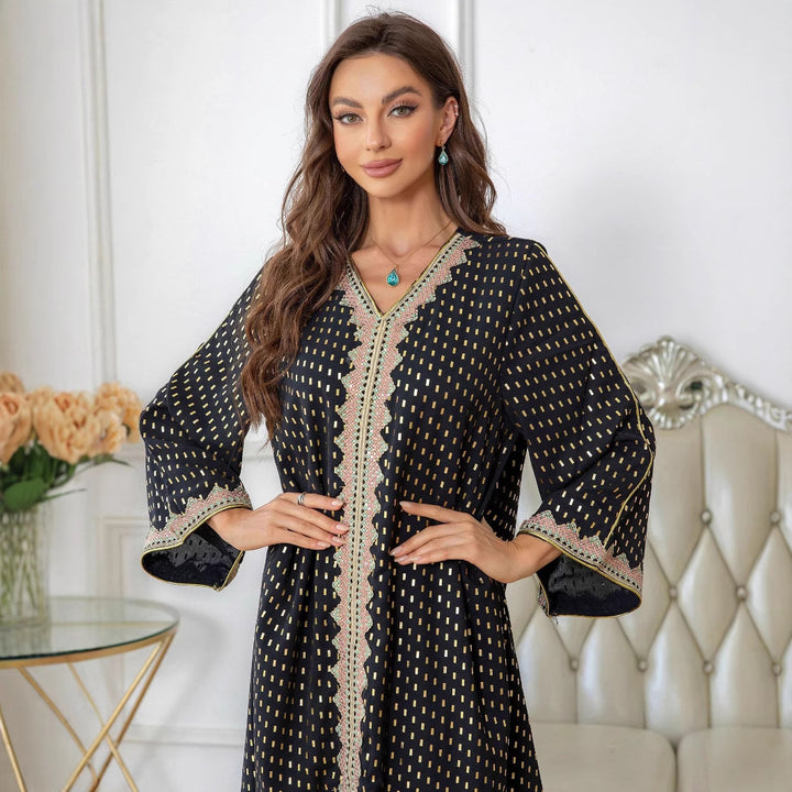 Damen Kaftankleid mit eleganter Schnürung und ärmellosem Design Drune
