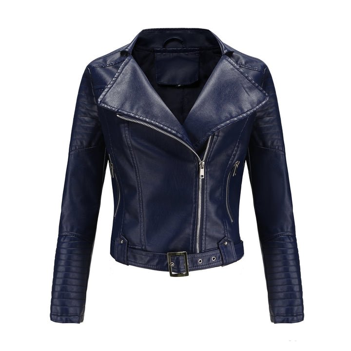 Damen modische Bikerjacke mit stylischem Steppmuster und attraktiven Reißverschlussdetails Drune