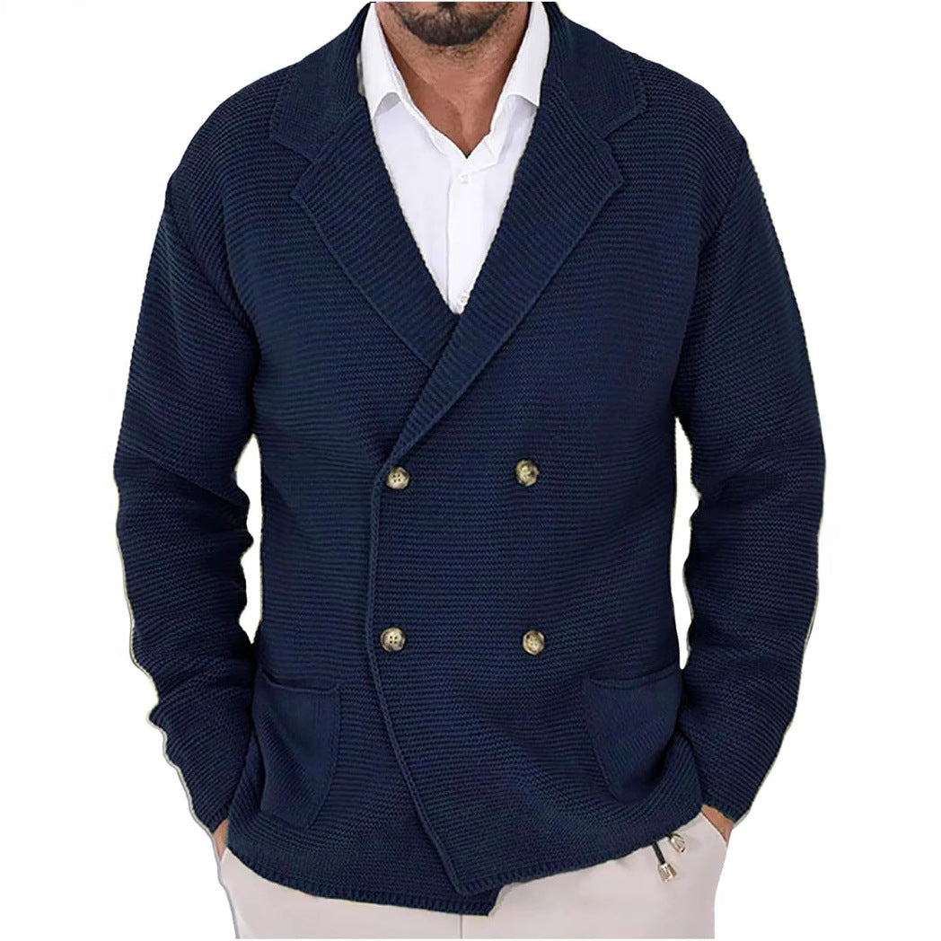 Herren Strickjacke mit doppelter Knopfleiste und modernen Taschen Drune