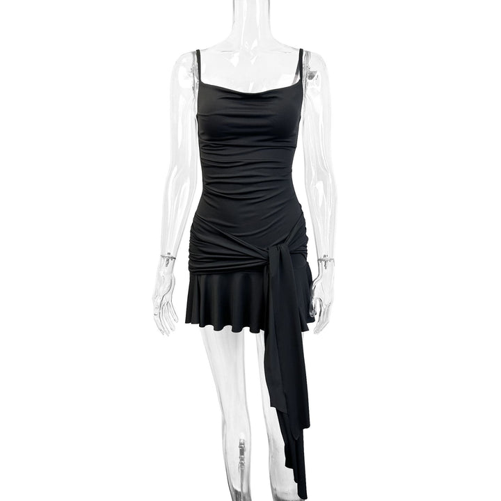 Damen Figurbetontes Wickelkleid mit schmaler Taille und asymmetrischem Saum Drune