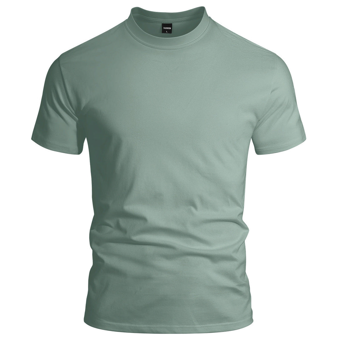 Herren nan eng anliegendes Rundhals-Basicshirt aus Singlejersey mit verstärktem Nackenband Drune