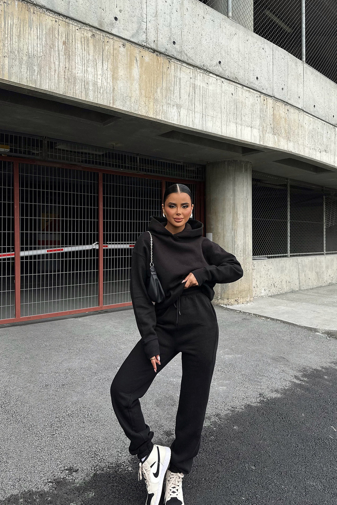Damen bequeme und stylische Sport-Hoodie-Kombination Drune