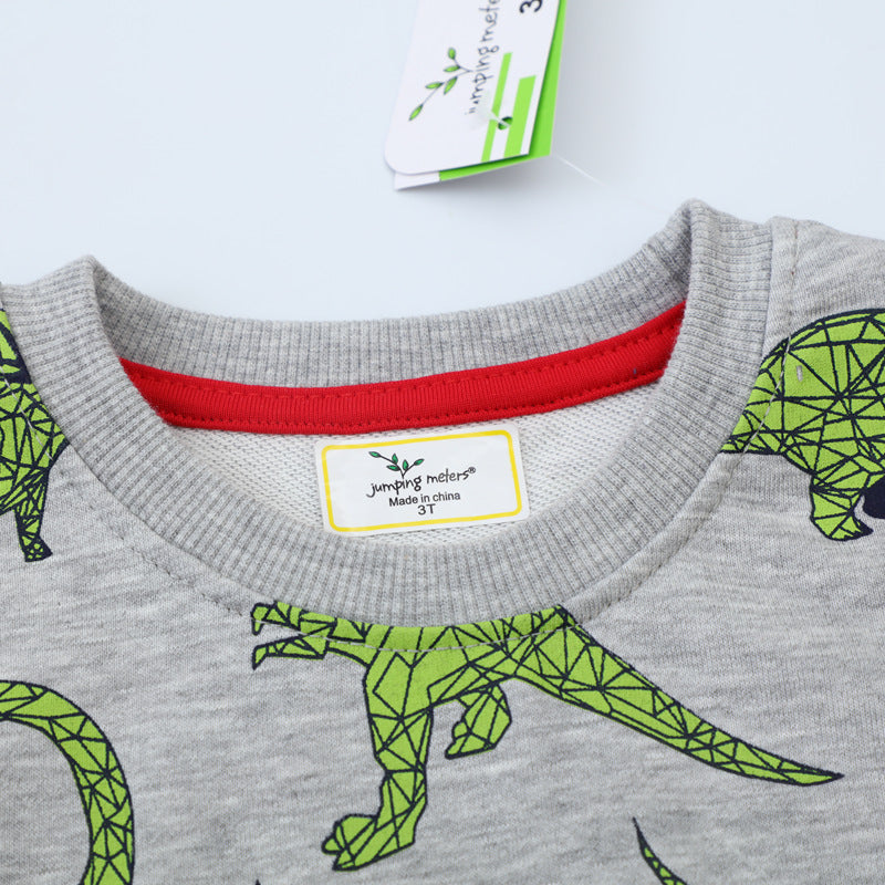 Kinder Sweatshirt mit kreativem Dinosaurier-Muster Drune