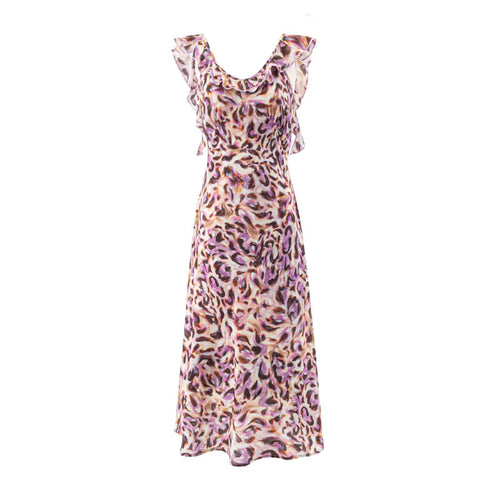 Damen Maxikleid mit elegantem Rüschensaum und floralem Muster Drune