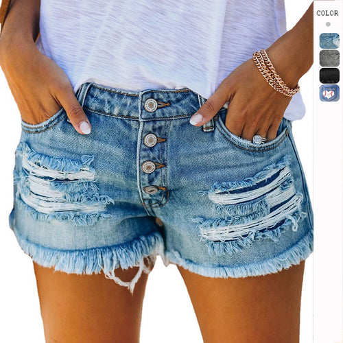 Damen Shorts im Destroyed-Design Drune