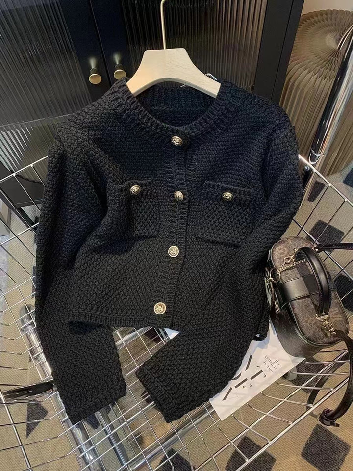 Damen Strickjacke mit dekorativen Knöpfen und strukturiertem Design Drune