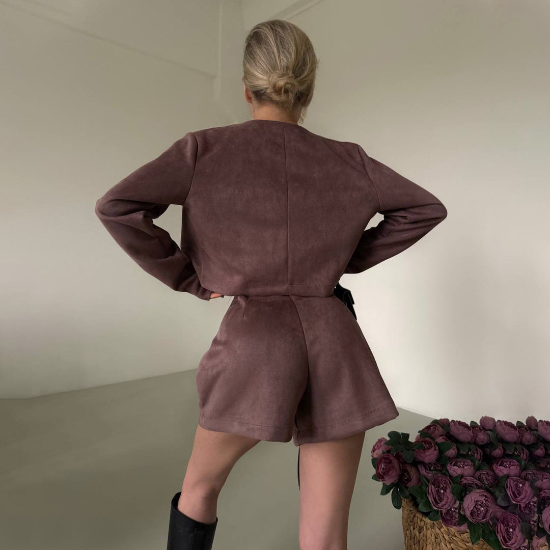Damen Blazer mit elegantem Schnitt und praktischen Druckknopfdetails Drune