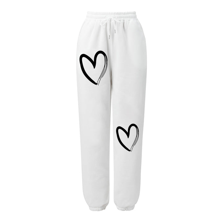 Damen bequeme Sweatpants mit herzigem Druck Drune