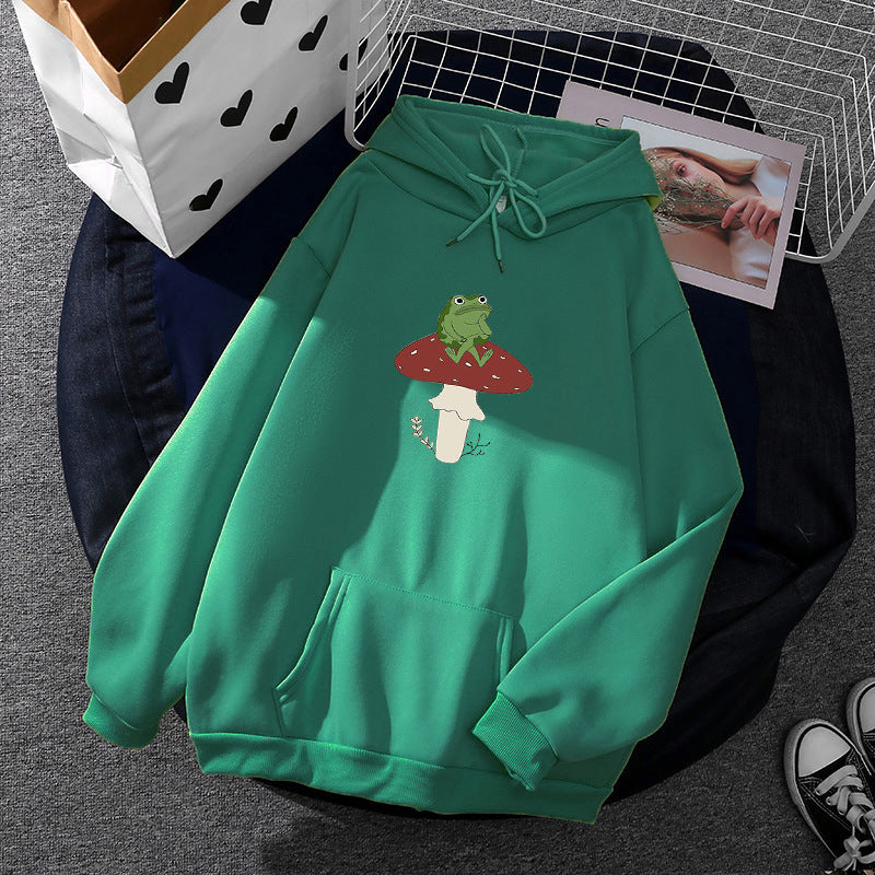 Damen Hoodie mit einzigartigem Frosch-Motiv Drune