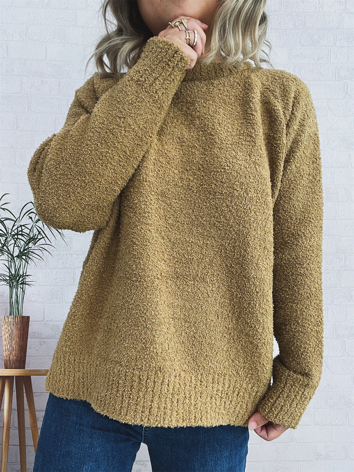 Damen wärmender Strickpullover mit lässigem Schnitt und strukturiertem Design Drune
