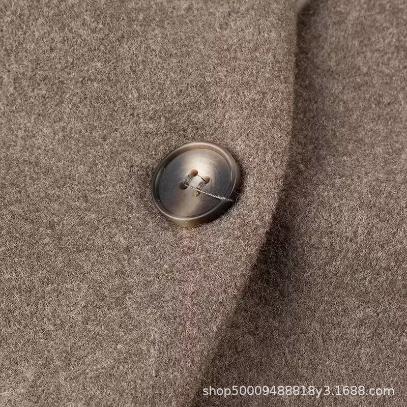 Damen elegante Langarmjacke mit V-Ausschnitt und schlichten Knopfdetails Drune