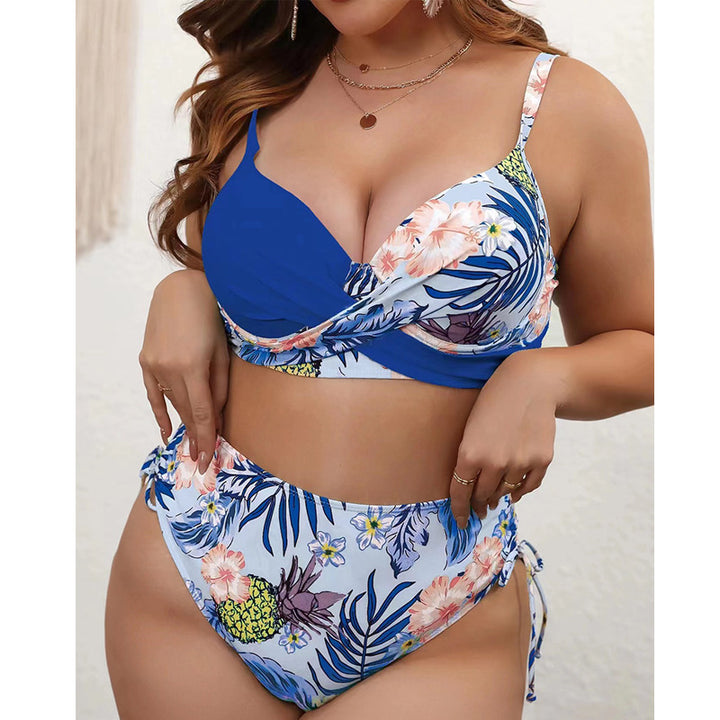 Damen Hochtailliertes Bikini-Set mit floralem Wickel-Top Drune