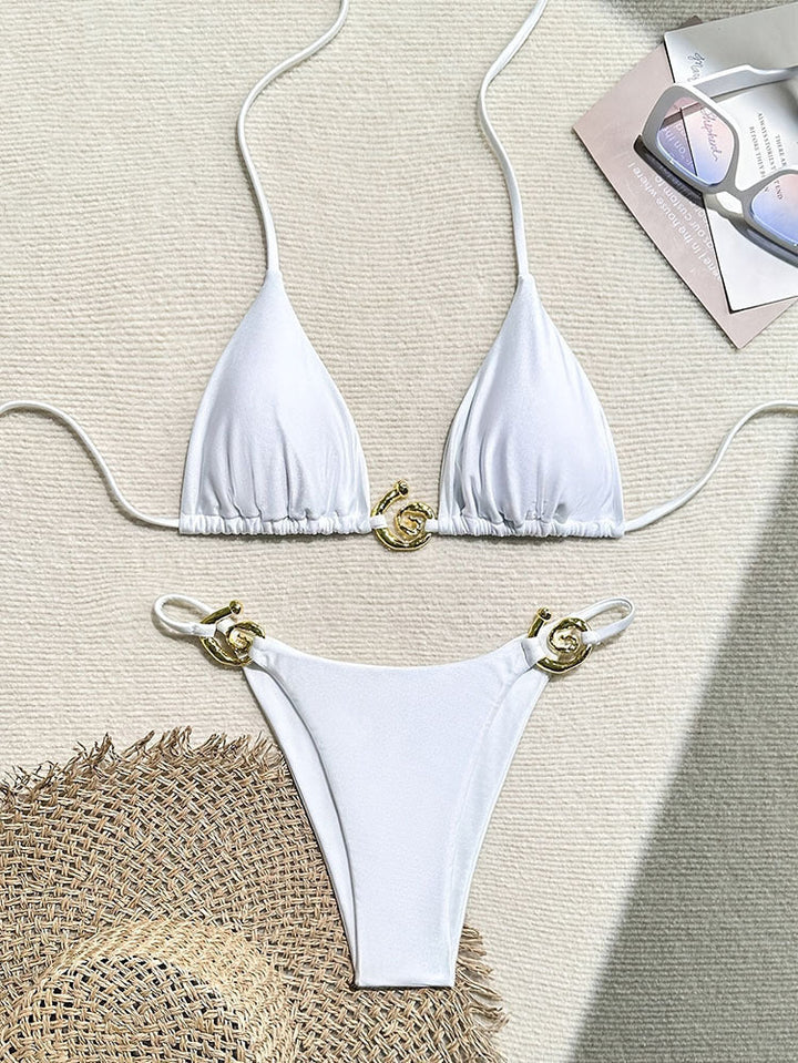 Damen Strand-Bikini mit goldenen Details Drune