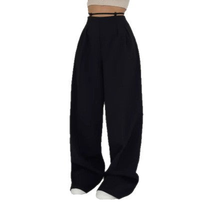 Damen High-Waist Chinohose mit dekorativem Bindeband Drune