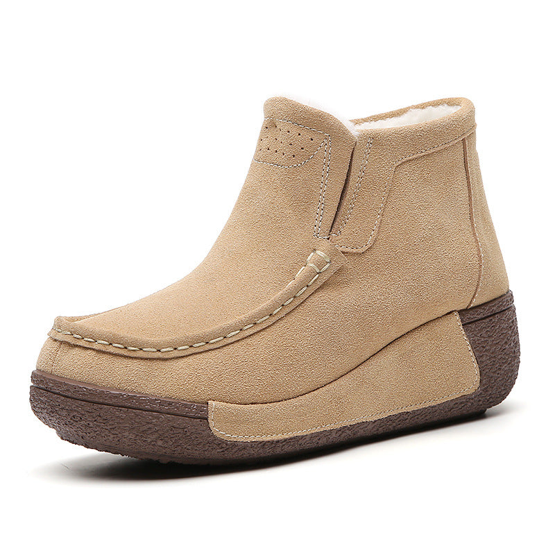 Damen Komfortable Warmgefütterte Stiefeletten mit rutschfester Sohle Drune