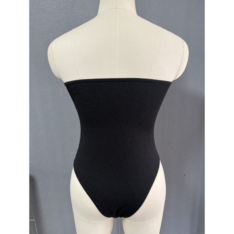 Damen Einteiliger Badeanzug mit bandeau Schnitt und figurbetonendem Design Drune