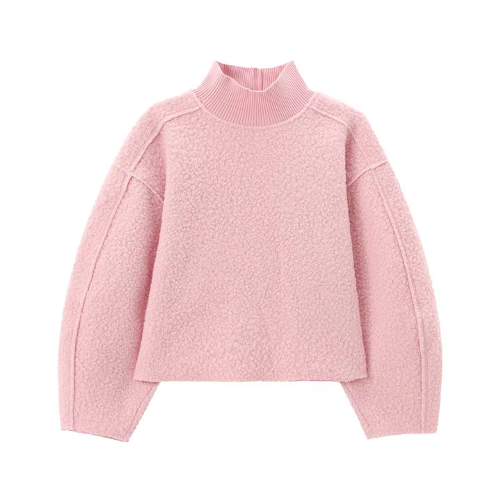 Damen Grobstrickpullover mit hohem Kragen Drune