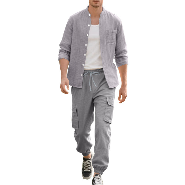 Herren lässiges Leinen-Set mit praktischen Taschen und atmungsaktiver Stoffqualität Drune