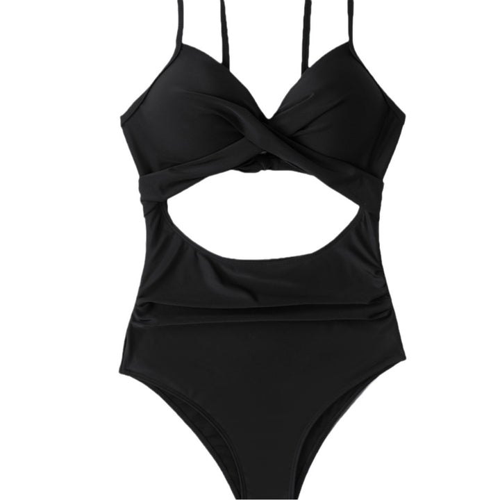 Damen Einteiliger Badeanzug mit modernem Cut-Out und elegantem Wickeldesign Drune