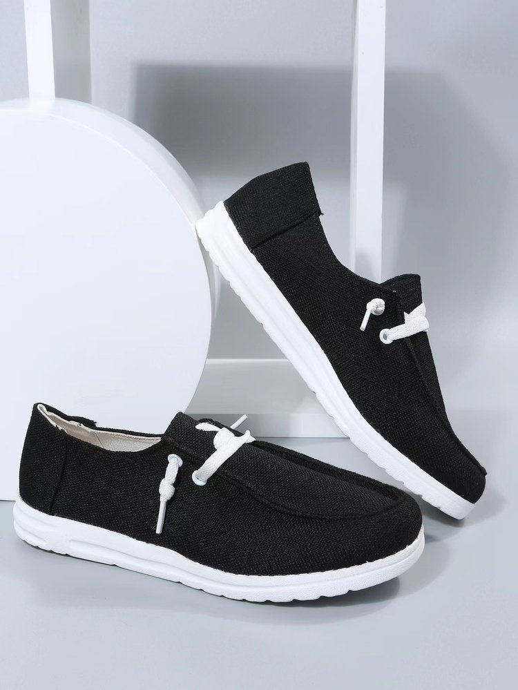 Damen Freizeit-Slip-On Schuhe mit elastischen Schnürdetails und rutschfester Sohle Drune